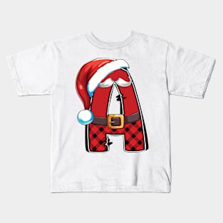 Christmas Alphabet Letter A Kids T-Shirt